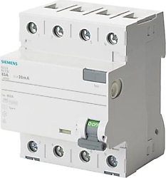 Siemens 5SV3347-6 4x80 A 400 V 30 mA A Tipi Kaçak Akım Rölesi