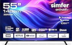 Simfer 55SFSA6B 4K Ultra HD 55" 140 Ekran Uydu Alıcılı Android Smart LED TV