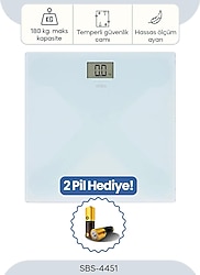 Sinbo SBS-4451 Açık Mavi Cam Dijital Baskül