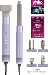 Sinbo SHD-1760 5in1 Mor Saç Şekillendirme Seti