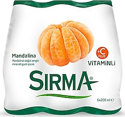 Sırma C+ Vitaminli Mandalina Aromalı 200 ml 6'lı Paket Maden Suyu