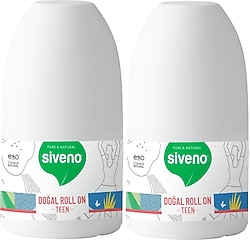 Siveno %100 Doğal Teen 2 Adet 50 ml Unisex Roll-On Deodorant