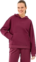 Skechers Essential S2610013-3877 Kapüşonlu Bordo Kadın Sweatshirt