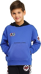 Skechers LW Fleece SK242042-403 Kapüşonlu Mavi Çocuk Sweatshirt
