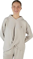 Skechers Soft Touch S242151-013 Kapüşonlu Gri Kadın Sweatshirt