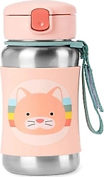 Skip Hop Zoo Kedi 350 ml Pipetli Paslanmaz Çelik Suluk