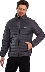 Slazenger Boss ST22JE030-200 Gri Erkek Şişme Mont