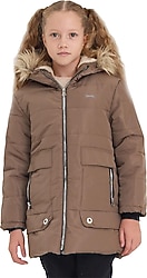 Slazenger Camelia Kapüşonlu Bej Çocuk Mont