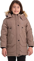 Slazenger Camron Kapüşonlu Bej Çocuk Mont