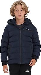Slazenger Captain Kapüşonlu Lacivert Çocuk Şişme Mont