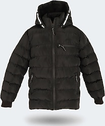 Slazenger Captain New Kapüşonlu Siyah Çocuk Şişme Mont