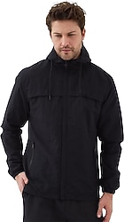 Slazenger Hanga Kapüşonlu Siyah Erkek Yağmurluk