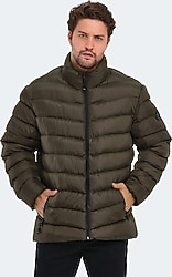 Slazenger Hear IN ST23JE026-800 Haki Erkek Şişme Mont