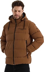 Slazenger Heiner Kapüşonlu Taba Erkek Şişme Mont