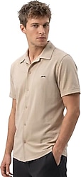 Slazenger Katelin Kısa Kollu Bej Erkek Gömlek