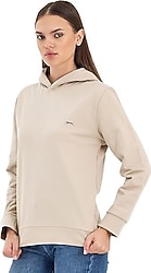 Slazenger Kathy IN Kapüşonlu Bej Kadın Sweatshirt