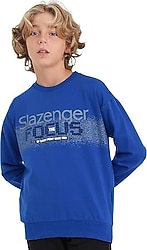 Slazenger Last Saks Mavi Çocuk Sweatshirt