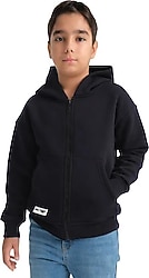 Slazenger Lekan Kapüşonlu Tam Fermuarlı Lacivert Çocuk Sweatshirt