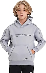 Slazenger Levon Kapüşonlu Gri Çocuk Sweatshirt