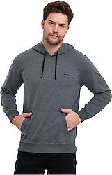 Slazenger Obra IN Kapüşonlu Koyu Gri Erkek Sweatshirt