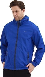 Slazenger Ofans Kapüşonlu Saks Mavi Erkek Yağmurluk