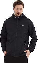 Slazenger Ofans Kapüşonlu Siyah Erkek Yağmurluk