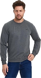 Slazenger Orvar IN Koyu Gri Erkek Sweatshirt