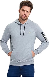 Slazenger Ozzy IN Kapüşonlu Gri Erkek Sweatshirt