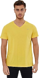 Slazenger Rivaldo Sarı Kısa Kollu V Yaka Erkek Tişört