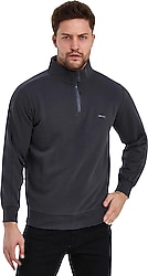 Slazenger Sammy Yarım Fermuarlı Koyu Gri Erkek Sweatshirt