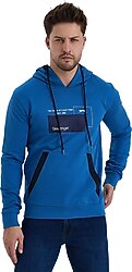 Slazenger Vanda Kapüşonlu Mavi Erkek Sweatshirt