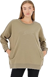 Slazenger Vikenti SW Koyu Yeşil Kadın Overize Sweatshirt