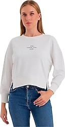 Slazenger Vital Beyaz Crop Sweatshirt