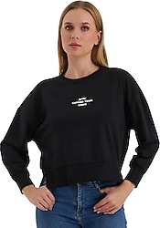 Slazenger Vital Siyah Crop Sweatshirt