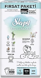 Sleepy Bio Natural 1 Numara Yenidoğan 50'li 6 Adet Bebek Bezi
