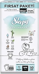 Sleepy Bio Natural 1 Numara Yenidoğan 50'li Bebek Bezi