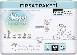 Sleepy Bio Natural 3 Numara Midi 42'li Bebek Bezi