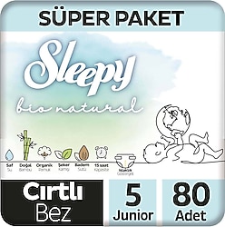 Sleepy Bio Natural 5 Numara Junior 80'li Bebek Bezi