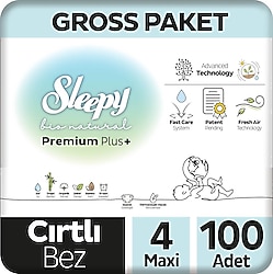 Sleepy Bio Natural 4 Numara Maxi 100'lü Bebek Bezi