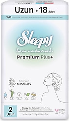 Sleepy Bio Natural Premium Plus 2 Uzun 18'li Hijyenik Ped