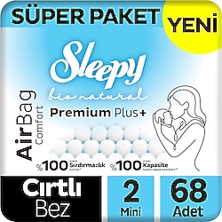 Sleepy Bio Natural Premium Plus Airbag Comfort 2 Numara Mini 68'li Bebek Bezi