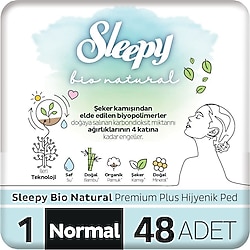 Sleepy Bio Natural Premium Plus Normal 48'li Hijyenik Ped