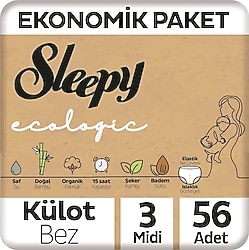 Sleepy Ecologic 3 Numara Midi 56'lı Külot Bez