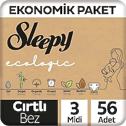 Sleepy Ecologic 3 Numara Midi 56'lı Bebek Bezi
