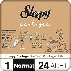 Sleepy Ecologic Premium Plus Hijyenik Ped Normal 24'lü