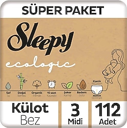 Sleepy Ecologic 3 Numara Midi 56'lı 2 Adet Külot Bez