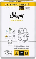 Sleepy Extra Günlük Aktivite 5 Numara Junior 58'li Bebek Bezi