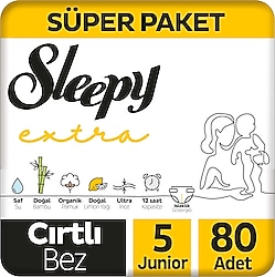 Sleepy Extra Günlük Aktivite 5 Numara Junior 80'li Bebek Bezi