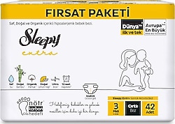 Sleepy Extra Günlük Aktivite 3 Numara Midi 42'li Bebek Bezi