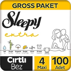 Sleepy Extra Günlük Aktivite 4 Numara Maxi 100'lü Bebek Bezi